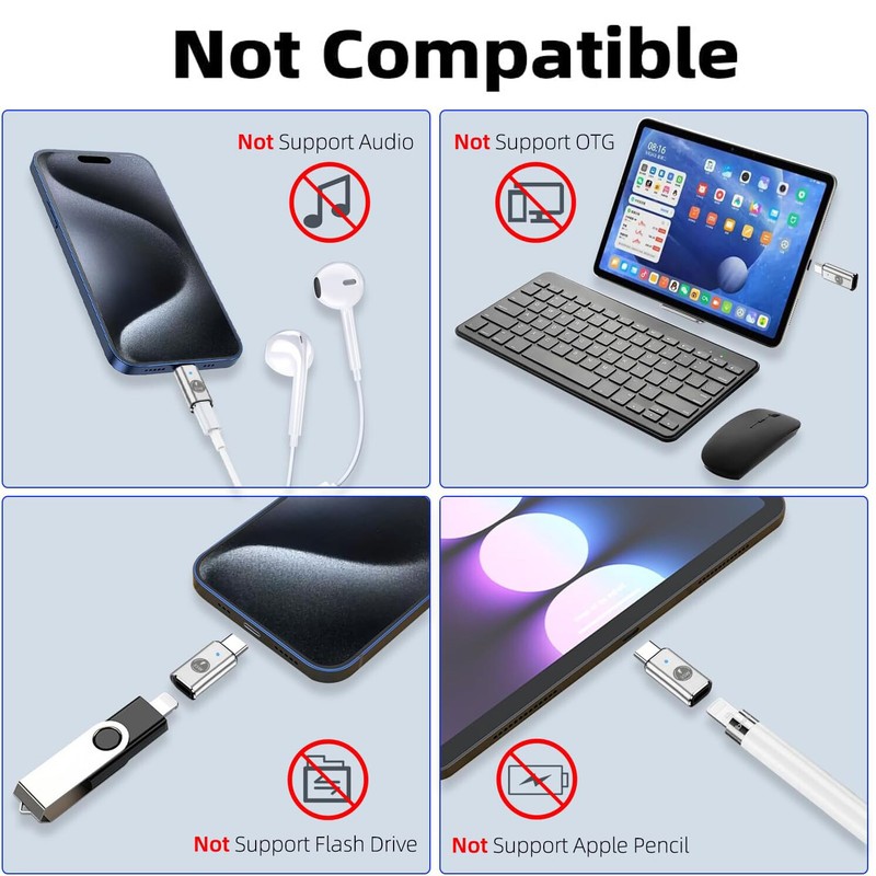 35W USB-C Male to iOS Female Adapter + lanyard For iPhone 16 Pro Max 15 Plus lot gallery
