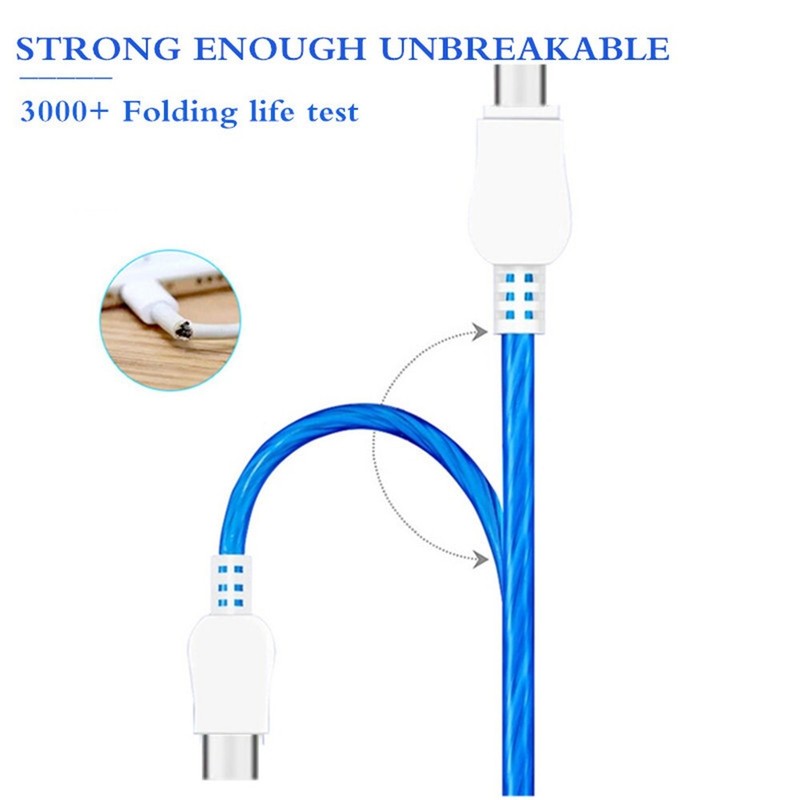 CANDY FLOW LED Light flash USB Charger cable for ALL MICRO-B USB phones/devices gallery