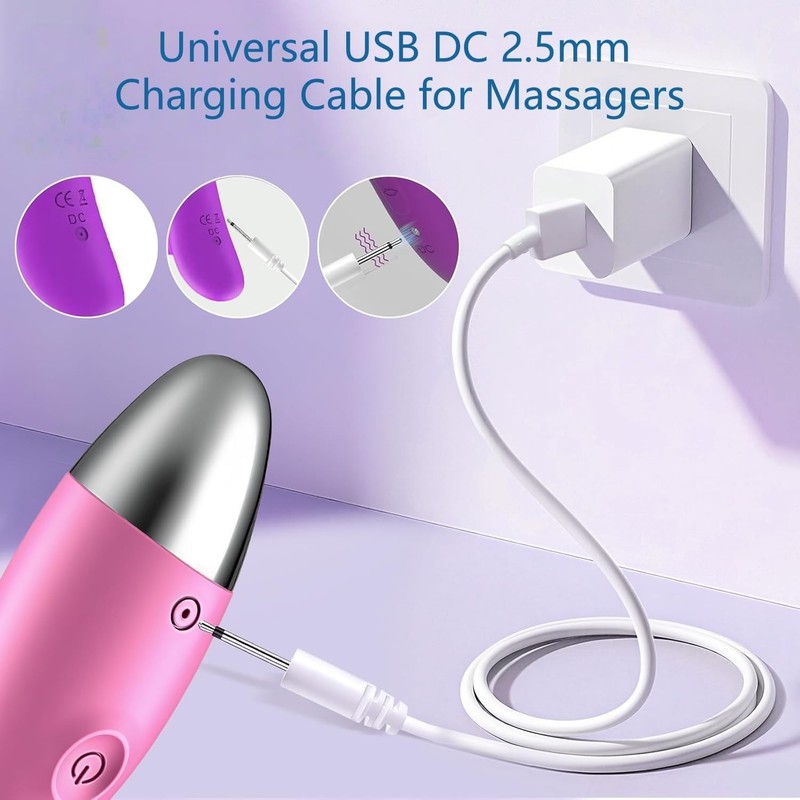 3 Pack-Universal Replacement Magnetic Charging Cable for Massagers, 82cm USB-... gallery