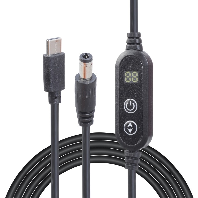 Type C to 5.5×2.1mm 5V 9V 12V 15V 20V Power Connector Charging Cable for Monitor
