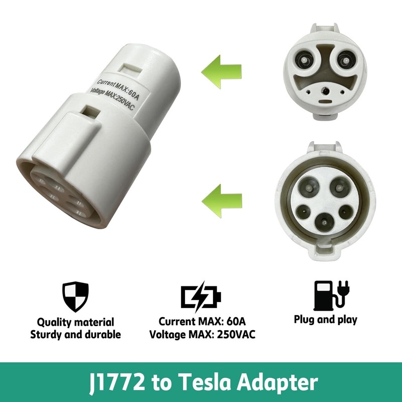 J1772 to Tesla Charging Adapter Support 60 Amp / 250V AC Compatible with SAE ... gallery