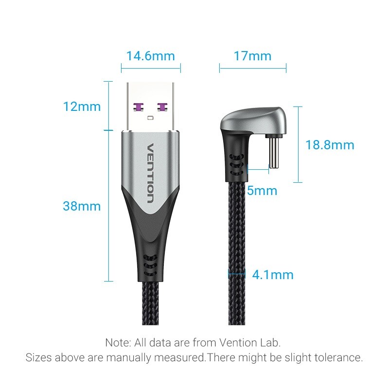 USB 2.0 A Male to USB-C Male U-shaped 5A Cable 5A 480Mbps for Cell Phone Gaming gallery