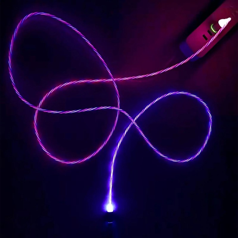 6.6ft/2m USB Cable 3A Type C Led Light Up Charging Cord 7 Colors RGB Gradual Cha gallery