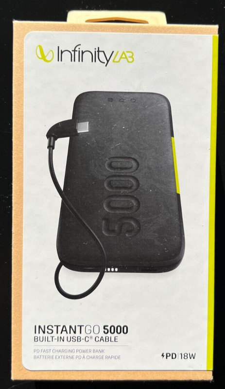 Infinity Lab Instant Go 5000 MAH Wireless Power Bank for USB-C 18W