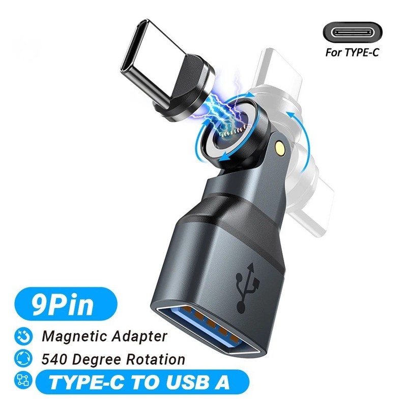 Magnetic USB Type C to USB Female OTG Adapter 9 Pin Data Converter New gallery