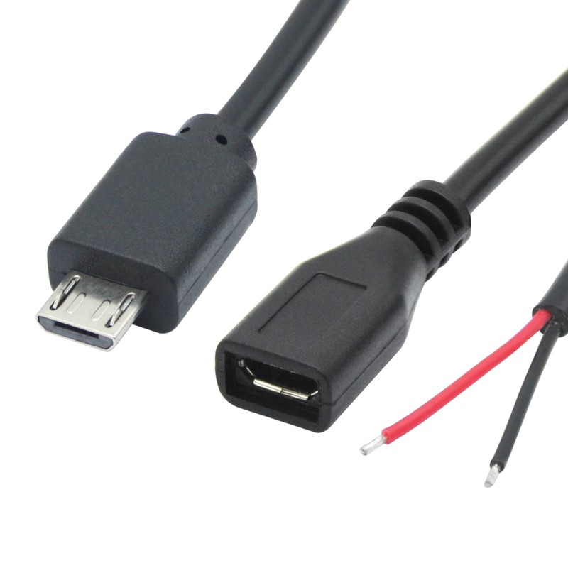 Short Micro USB & Female 2 Pin Bare Wire,30cm/11.8in Micro USB to Open End Pi... gallery