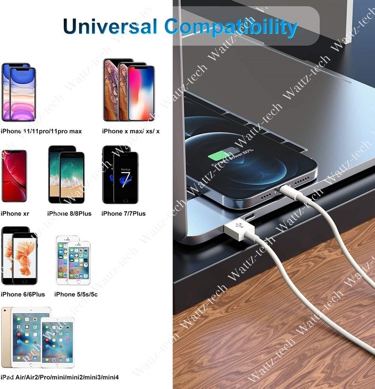 3/6FT USB Cable Charger Cord For iPhone 14 13 12 11 PRO XR X XS MAX iPad 8 7 Lot gallery