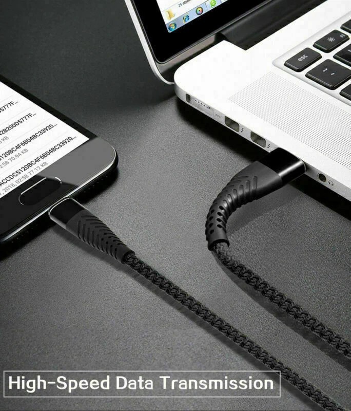 1M Braided Black Type C USB Cable Fast Charge Data Sync Cord US Local Stock gallery