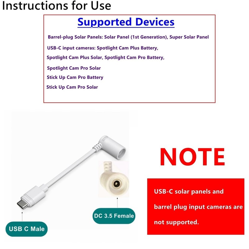 Compatible USB-C Adapter: Connect Ring Solar Panels with USB-C Security Cameras gallery