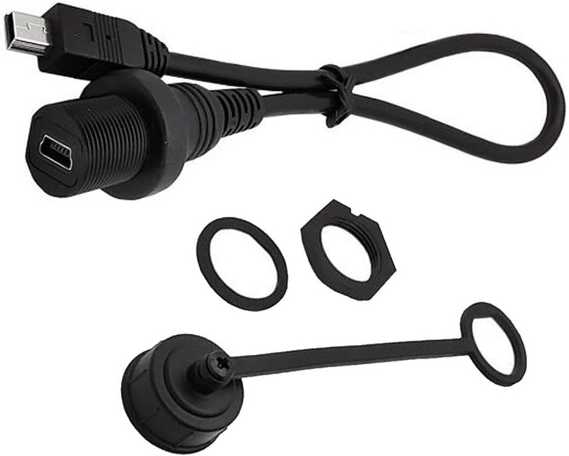Mini USB 5 Pin Flush Mount Cable, 0.3 Meter Mini USB Male to Female Dashboard Pa gallery