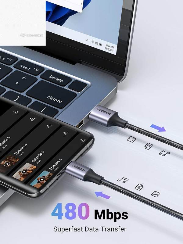 UGREEN USB to USB C CarPlay Cable Braided Type C Fast Charger Cord for Car 3.3FT gallery