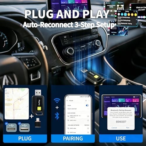 Wireless CarPlay Adapter for Apple iPhone Convert from Wired for Apple Carplay W gallery