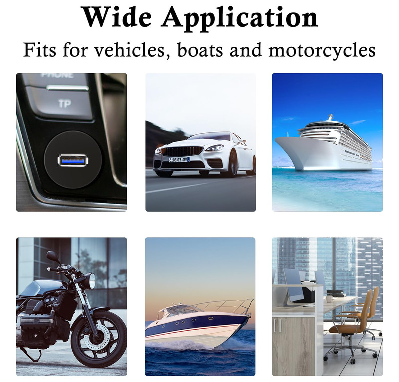 Single Port USB 3.0 Car Flush Mount Cable USB Dash Mount Adapter gallery