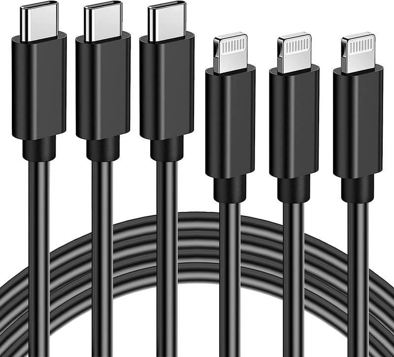 Quntis USB C to Lightning Cable, 3 Pack 6FT MFi Certified iPhone 14 Fast Char…