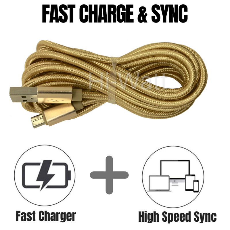 5x Micro USB Fast Charger Data Sync Cable Braided Cord For Samsung Android 10FT gallery