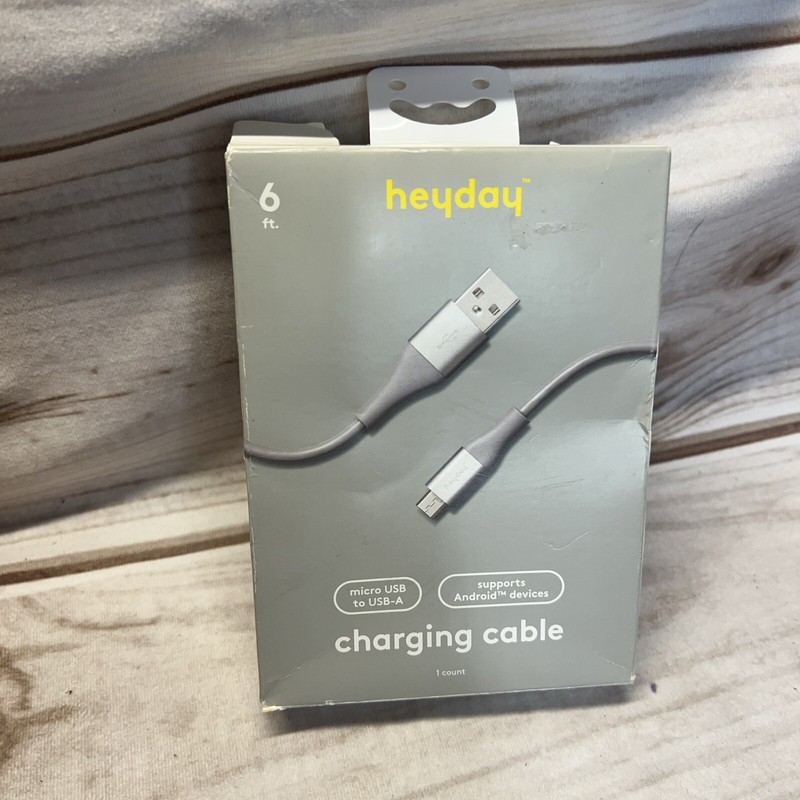 6′ Micro-USB to USB-A Round Cable Cool Gray/Silver