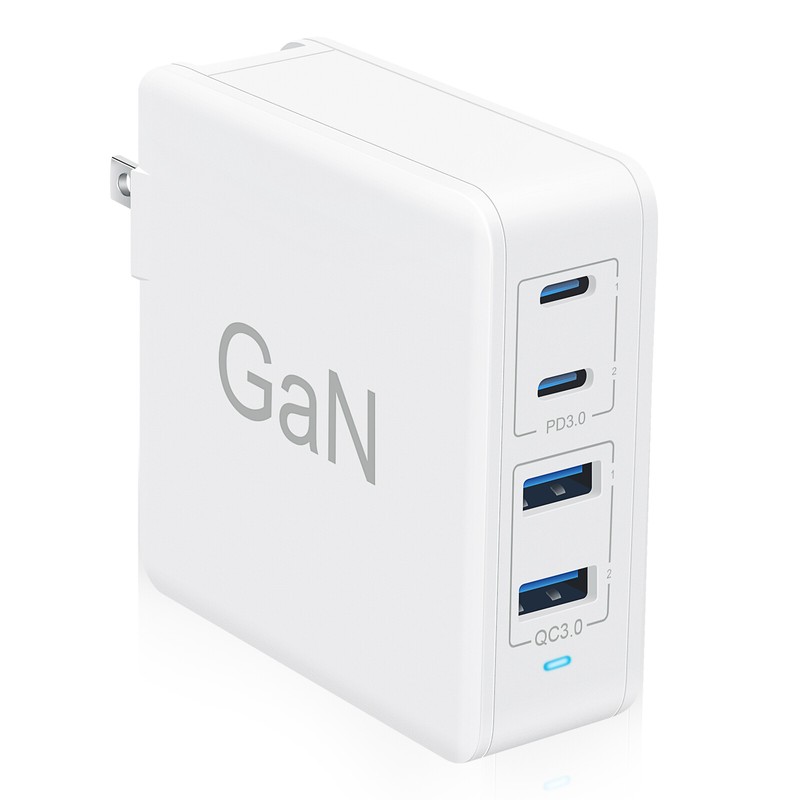 100W GaN Universal Fast Charger with 2 x USB-C & 2 x USB-A 4 Port in 1 White US gallery