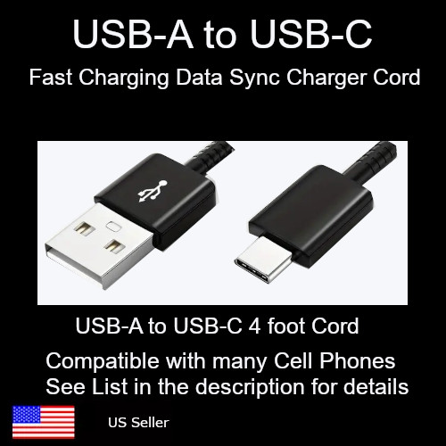USB C Type-C Fast Charging Data SYNC Charger Cable Cord – Apple, Samsung