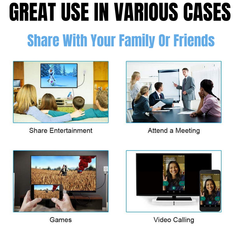 iPhone to HDMI TV Mirroring Cable Adapter For iPhone X 11 12 13 14 Pro Max Plus gallery