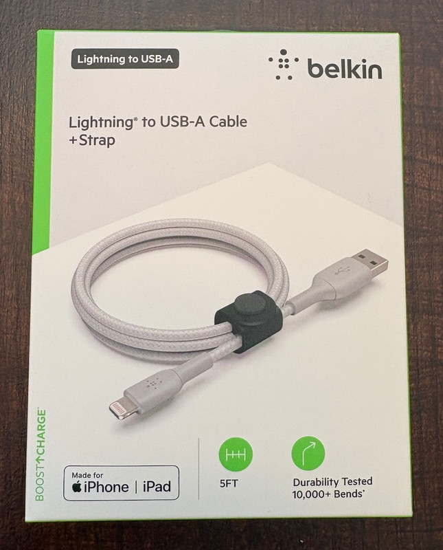 Original Belkin BOOST CHARGE MFI Certified Lightning to USB-A 5 Ft. cable Silver