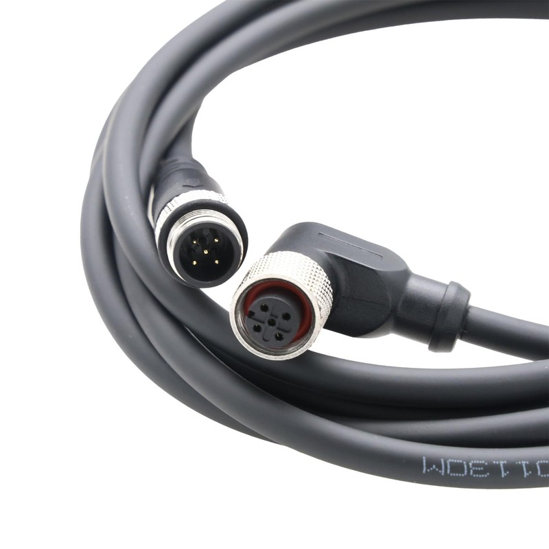 HangTon M12 5Pin Male to 5 Pin Female Right Angle Power Cable for Industrial ... gallery