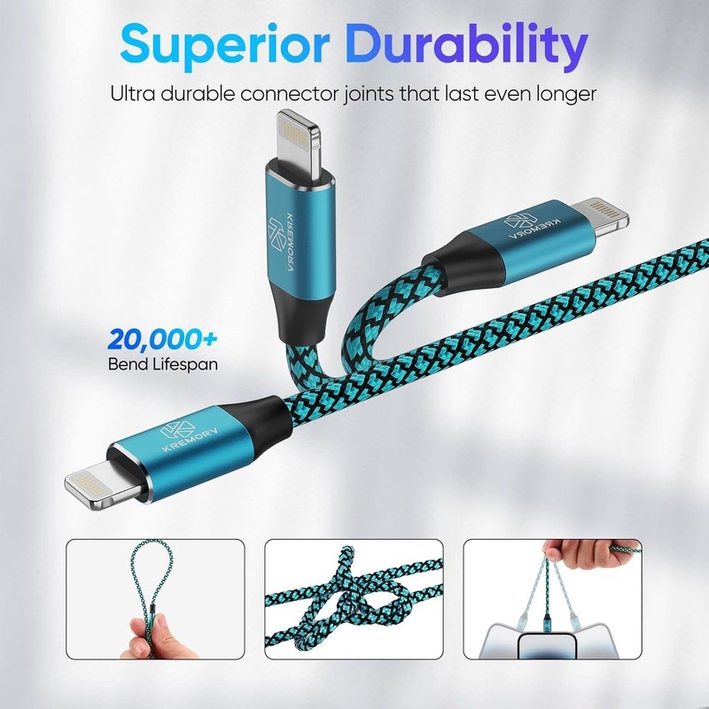 Iphone Charger 5 Pack 10 Ft USB Lightning Cable Apple Mfi Certified Cable Fast C gallery