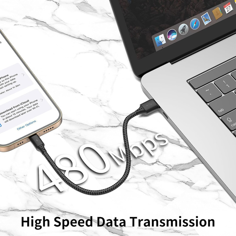 6 Inch Short USB C Cable 3A Fast Charging, 3Pack 0.5Ft USB a to USB C Nylon gallery