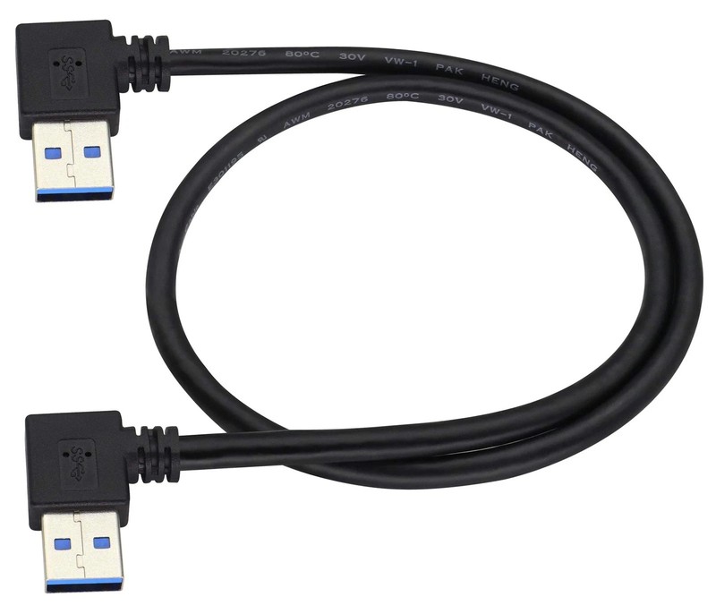 90 Degree 3.0 a USB Cable Left & Right Angle USB 3.0 a to a Male Charging and Tr
