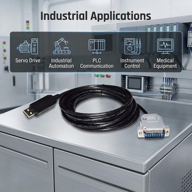 1.8m FT232RL USB to DB15 15Pin Male Serial Cable YOKOGAWA Servo Drives PC gallery