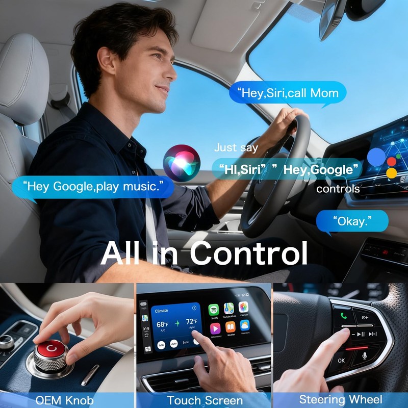 2-in-1 Wireless CarPlay & Android Auto Adapter (2026 Upgraded), Fast 5GHz/2.4... gallery