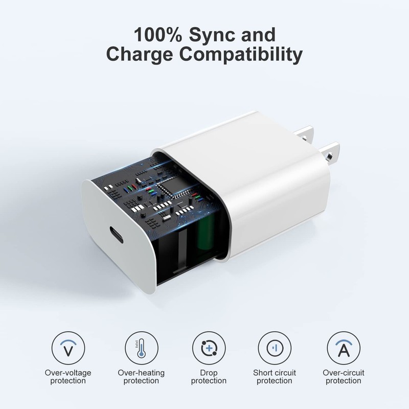 2X New Upgrade Fast Charger Block For iPhone 17 16 15 14 13 12 11 X Type C Cable gallery