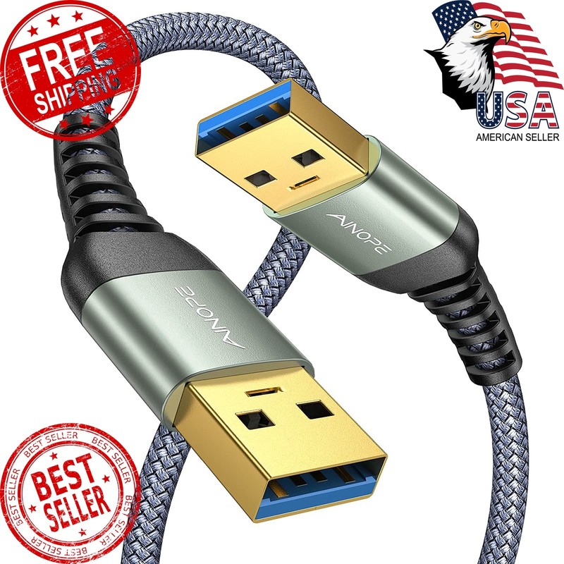 AINOPE USB A-A Cable 6.6FT Grey 1-Pack