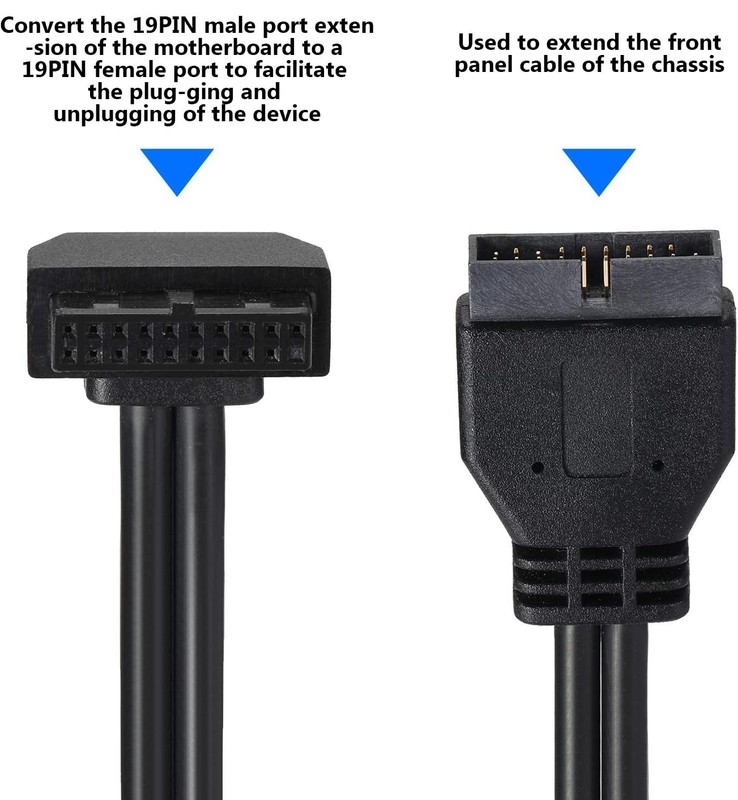 SATA USB 3.0 Motherboard Front 19 Pin Male To Female Extension Cable PC gallery