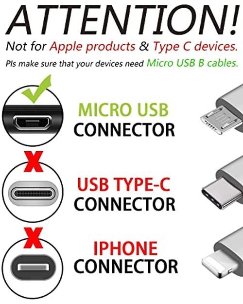 Micro USB Cable, 2 Pack [6FT, 6FT], Fast Charging Cable, High 2Pack 6ft Black gallery