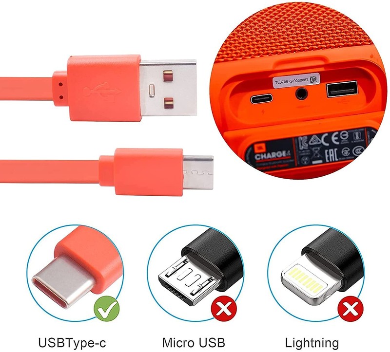 Alitutumao Flip 6 Fast USB Type C Charging Cable，Replacement 3.3 feet, Orange gallery