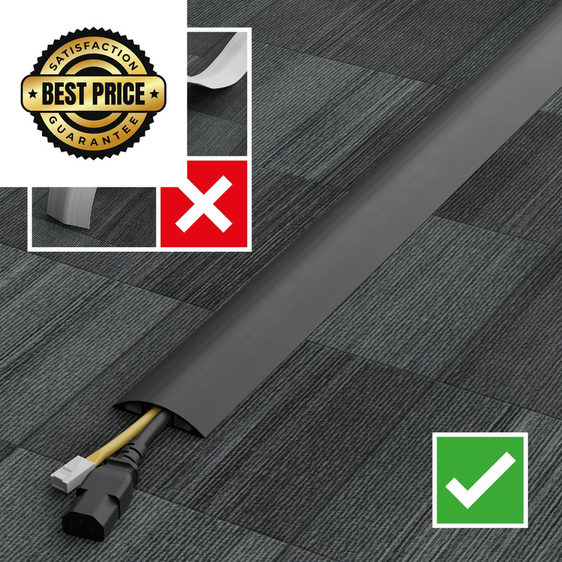 D-Line 6ft Floor Cord Cover, Cable Protector, Hide Extension 6 Feet, Black gallery