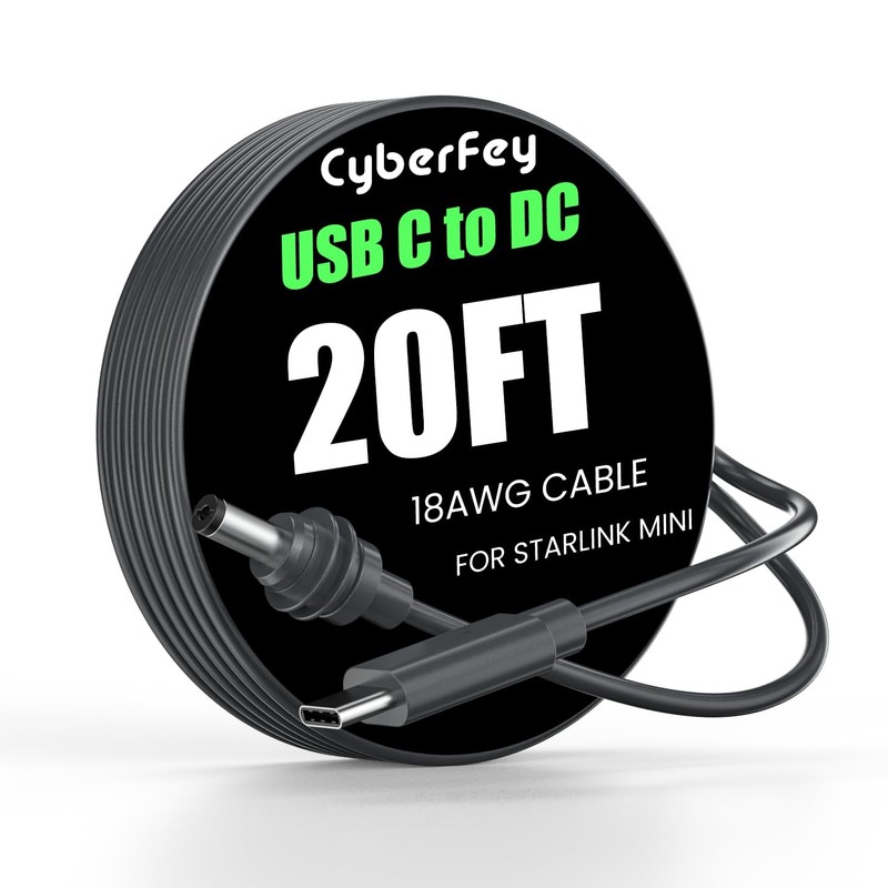 Starlink Mini Cable 20FT – 18AWG Waterproof Starlink Mini USB C Cable, Works …