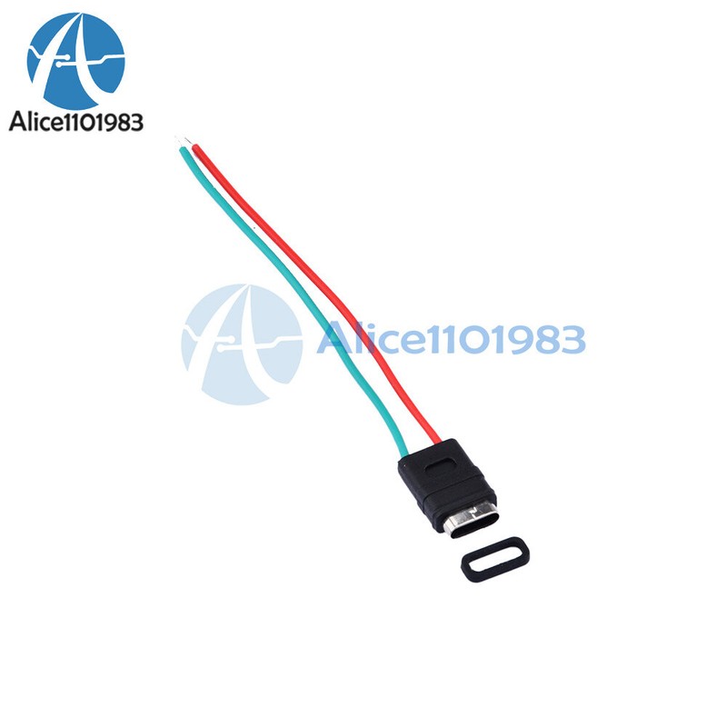 2 Pin USB 3.1 Type-C Connector Welding Wire Waterproof Female Socket Charging gallery