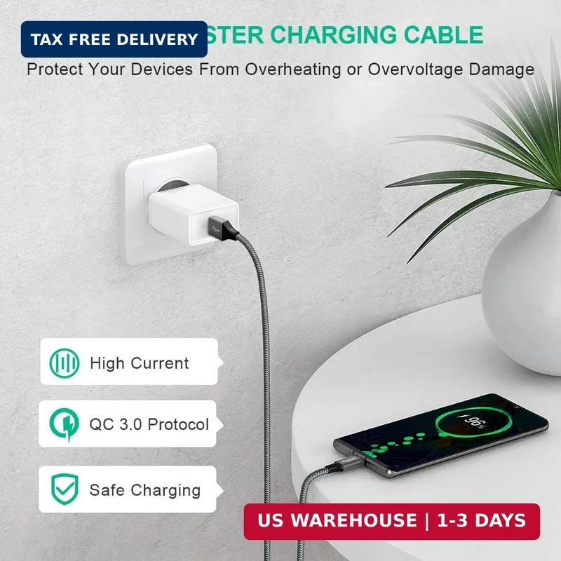etguuds USB to USB C Cable 3ft, 2-Pack USB A to Type C Charger Cord Fast Chargin gallery