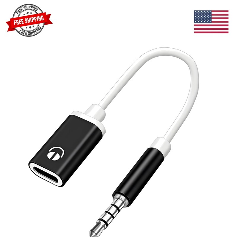 3.5mm Male to USB C Female Audio Adapter, Only Analog Audio Aux Jack Cable fo…