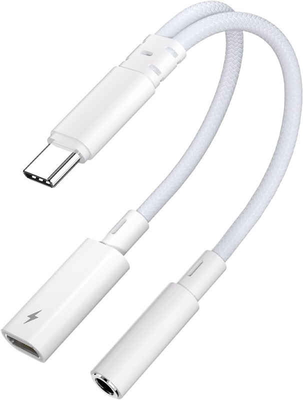 Vcddom USB C to 3.5Mm Headphone and Charger Adapter, 2 in 1 Type C to Aux Audio