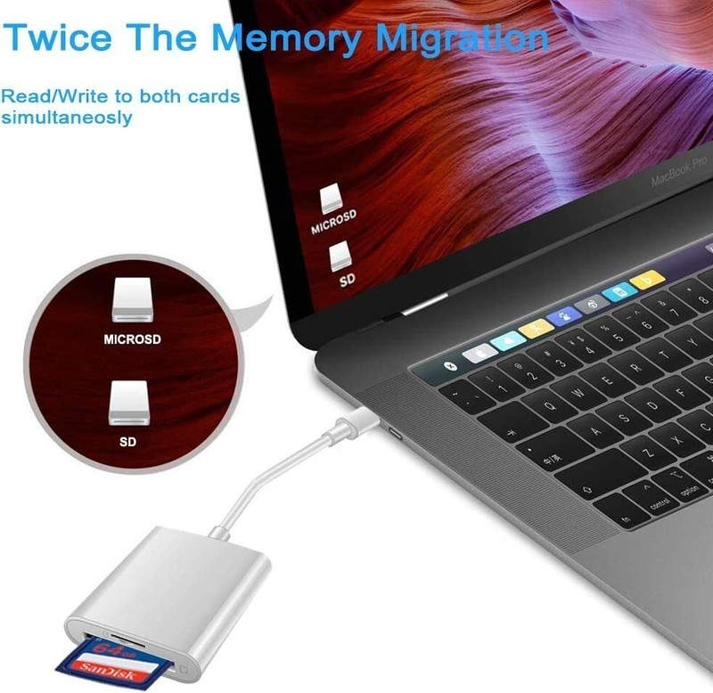 USB C to SD/TF Card Reader, Type C to SD/Micro SD/SDXC/SDHC Card Adapter-0.3fit gallery
