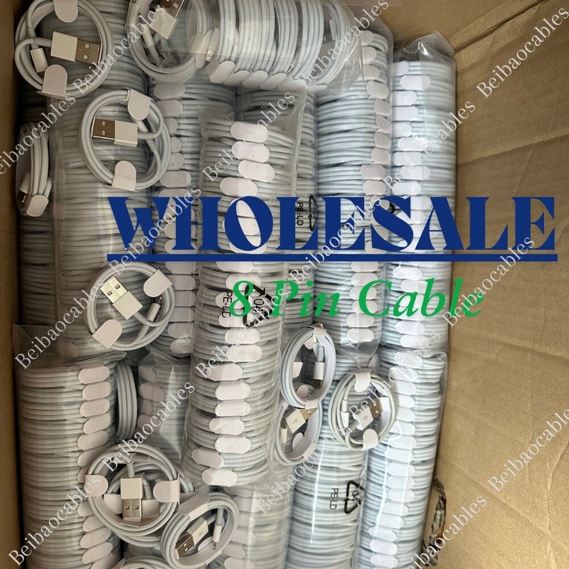 1-1000 Bulk Lot USB Cable 3Ft 6Ft For Apple iPhone 14/13/12/11/8 Charger Cord