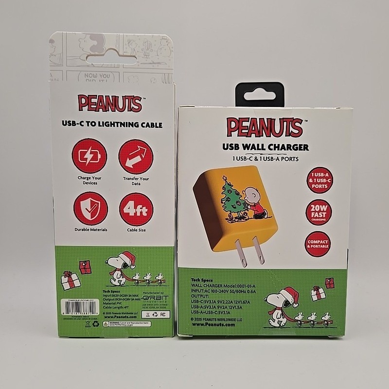 Peanuts Snoopy USB Wall Charger + USB-C Cable Holiday Bundle New gallery