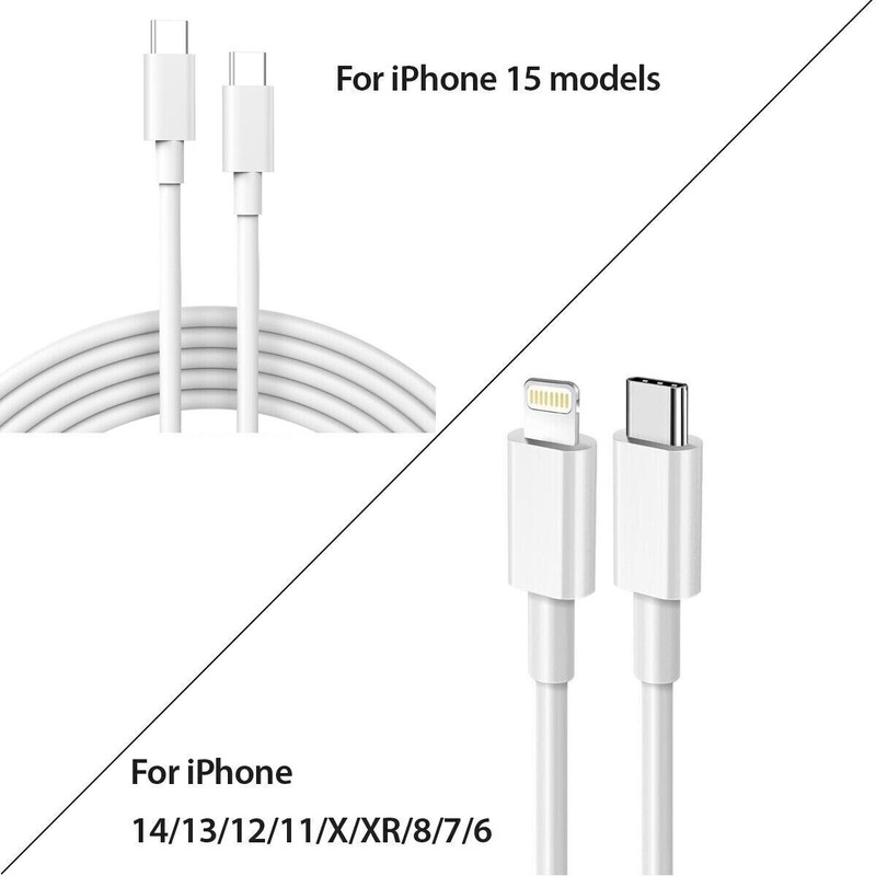 Original USB-C Fast Charger For iPhone 16 15 14 13 12 Pro Max XS 8 Type C Cable