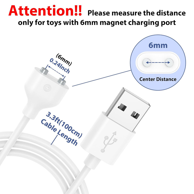6Mm Magnetic USB Cable DC Charger with 2 Pins Replacement Charging Cord for Rech gallery