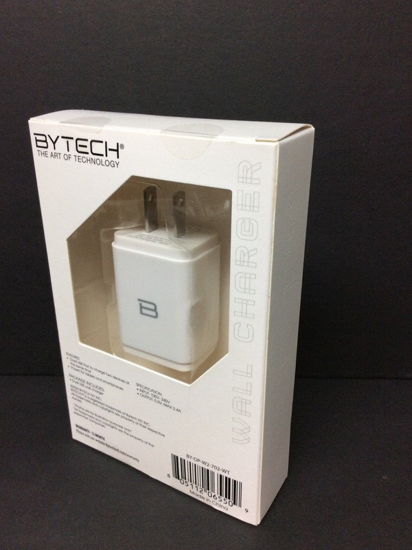 NEW- BYTECH Universal Dual USB Wall Charger 2.4 AMP white 2 USB Port