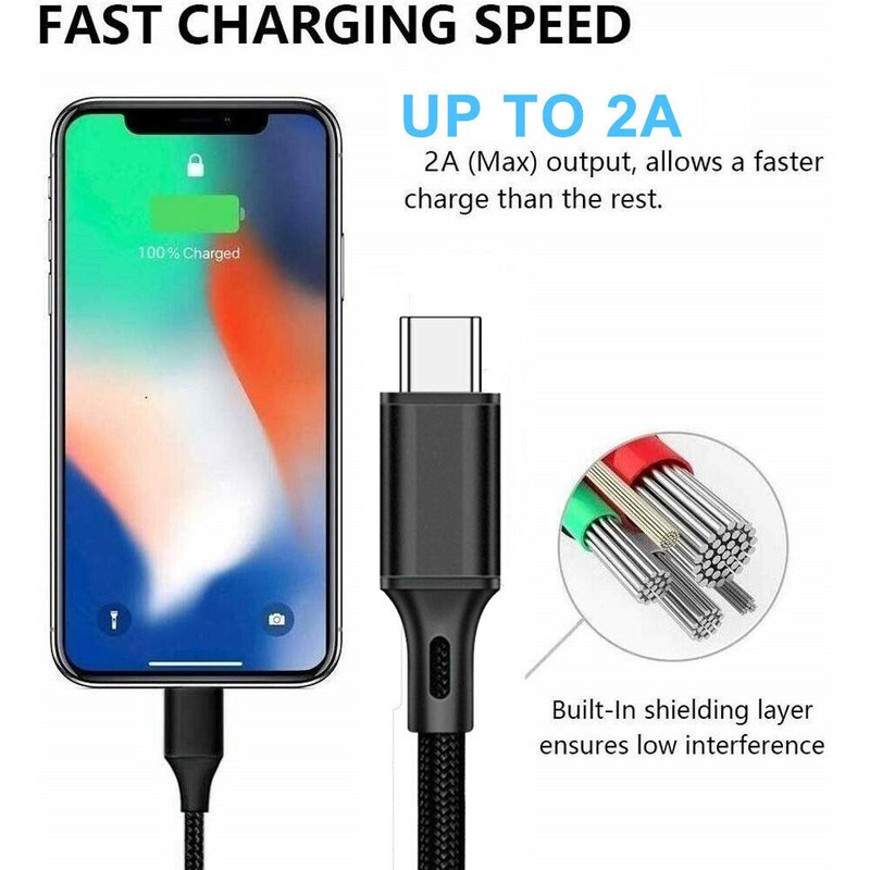 Braided USB C Type-C Fast Charging Data SYNC Charger Cable Cord 3/6/10Feet LONG gallery