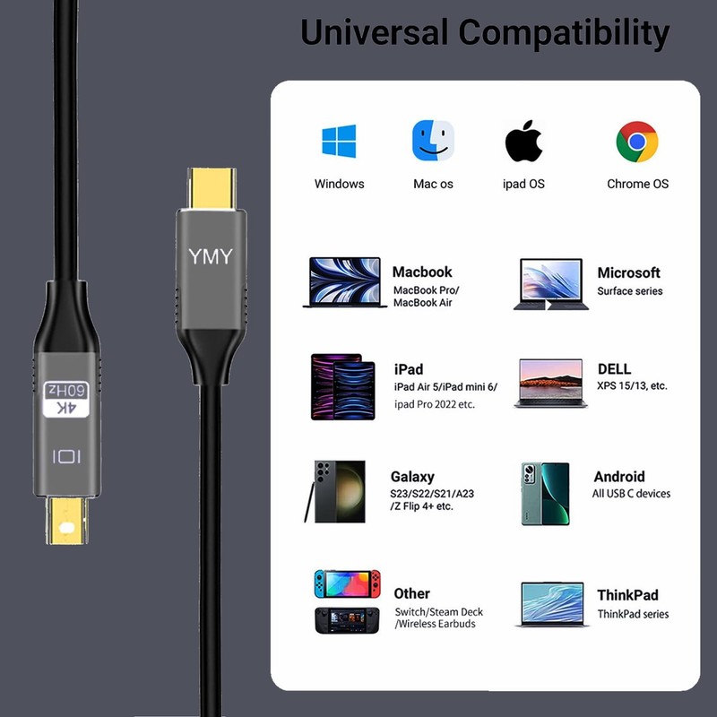 USB C to Mini Displayport Cable 4K 60Hz 6ft - Not Bi-Directional for MacBook gallery