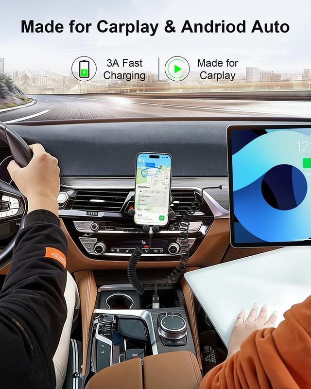Car Carplay Cable 2Pack 3ft Coiled USB A to USB C Cable for Android Auto CarP... gallery